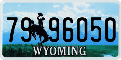 WY license plate 7996050
