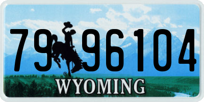 WY license plate 7996104
