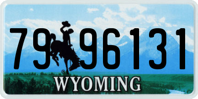 WY license plate 7996131