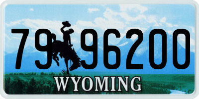 WY license plate 7996200