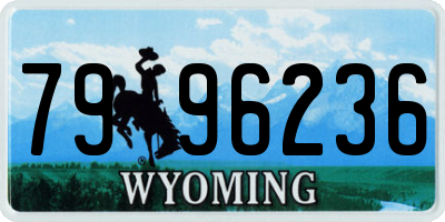 WY license plate 7996236
