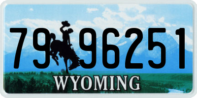 WY license plate 7996251