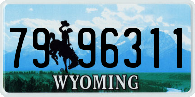 WY license plate 7996311