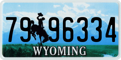 WY license plate 7996334