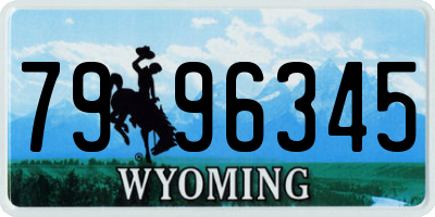 WY license plate 7996345