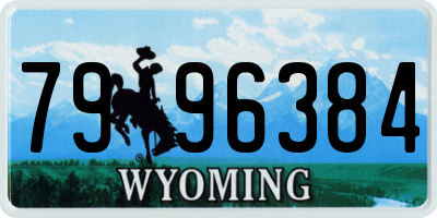 WY license plate 7996384
