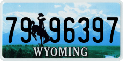 WY license plate 7996397