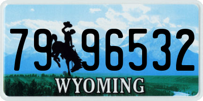 WY license plate 7996532