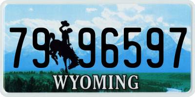 WY license plate 7996597