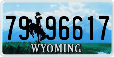 WY license plate 7996617