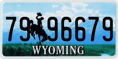 WY license plate 7996679
