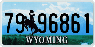 WY license plate 7996861