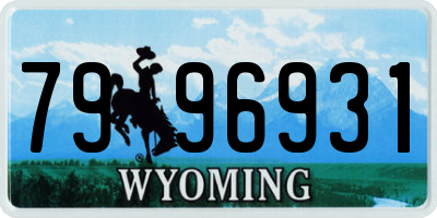 WY license plate 7996931