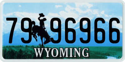 WY license plate 7996966