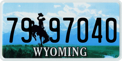 WY license plate 7997040
