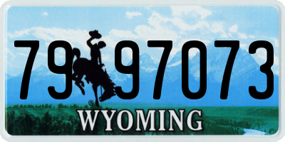 WY license plate 7997073
