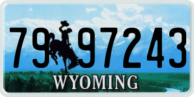 WY license plate 7997243