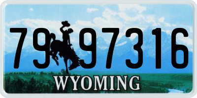 WY license plate 7997316