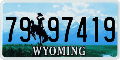 WY license plate 7997419