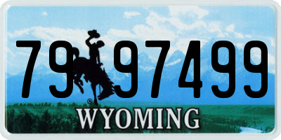 WY license plate 7997499