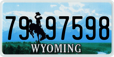 WY license plate 7997598