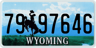WY license plate 7997646