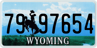 WY license plate 7997654