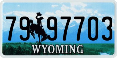 WY license plate 7997703