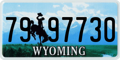 WY license plate 7997730