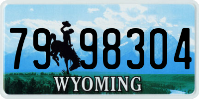 WY license plate 7998304