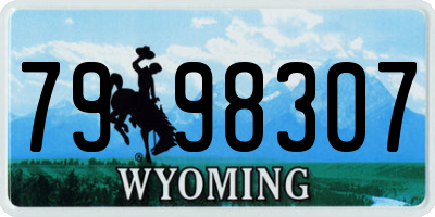 WY license plate 7998307