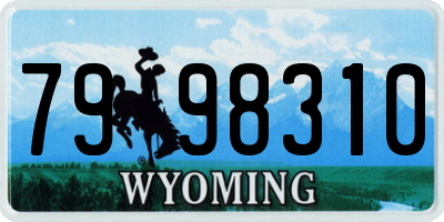 WY license plate 7998310