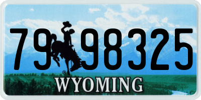 WY license plate 7998325