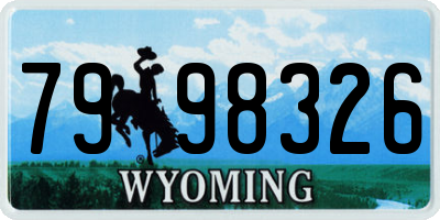 WY license plate 7998326
