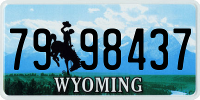 WY license plate 7998437