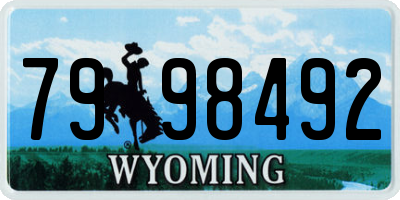 WY license plate 7998492