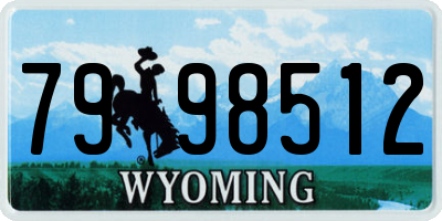 WY license plate 7998512