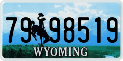 WY license plate 7998519