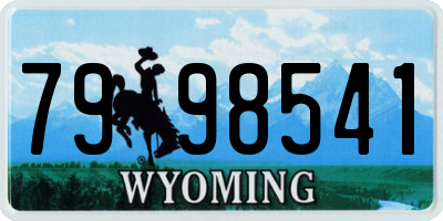 WY license plate 7998541