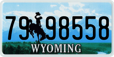 WY license plate 7998558