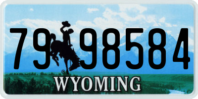 WY license plate 7998584