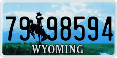 WY license plate 7998594