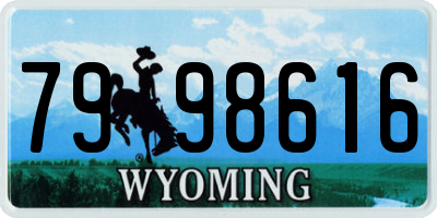 WY license plate 7998616