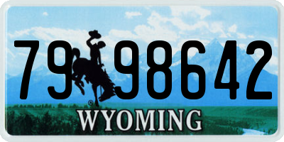 WY license plate 7998642