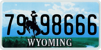 WY license plate 7998666