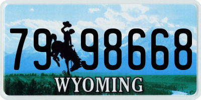 WY license plate 7998668