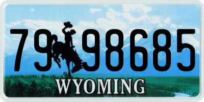 WY license plate 7998685