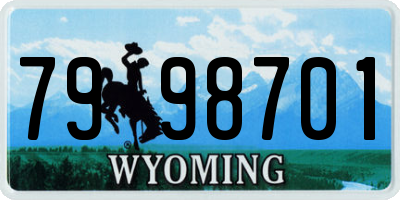 WY license plate 7998701