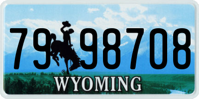 WY license plate 7998708