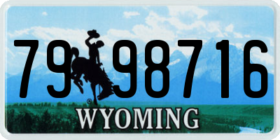 WY license plate 7998716